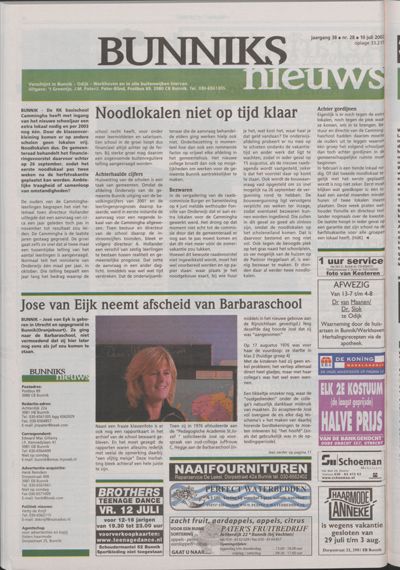 Wijks Nieuws / Bunniks Nieuws, 10 juli 2002 (nr. 28, jrg. 38)