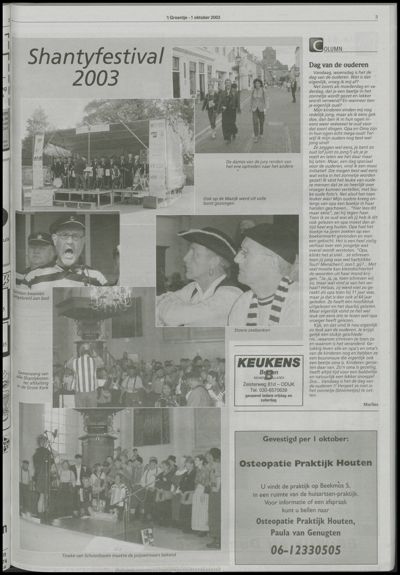 Wijks Nieuws / Bunniks Nieuws, 1 oktober 2003 (nr. 40, jrg. 39)