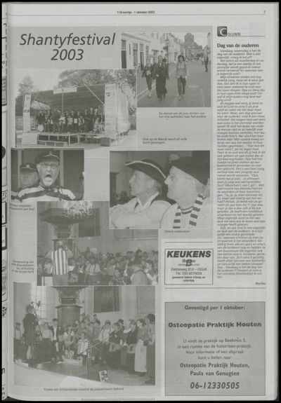 Wijks Nieuws / Bunniks Nieuws, 1 oktober 2003 (nr. 40, jrg. 39)