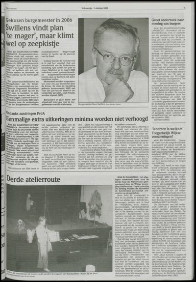Wijks Nieuws / Bunniks Nieuws, 1 oktober 2003 (nr. 40, jrg. 39)
