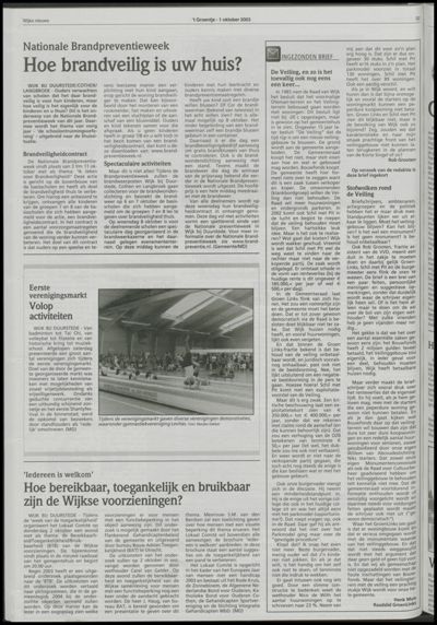 Wijks Nieuws / Bunniks Nieuws, 1 oktober 2003 (nr. 40, jrg. 39)