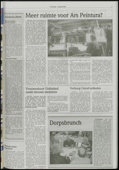 Wijks Nieuws / Bunniks Nieuws, 1 oktober 2003 (nr. 40, jrg. 39)