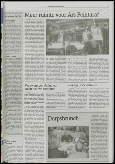 Wijks Nieuws / Bunniks Nieuws, 1 oktober 2003 (nr. 40, jrg. 39)