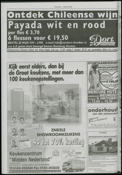 Wijks Nieuws / Bunniks Nieuws, 1 oktober 2003 (nr. 40, jrg. 39)