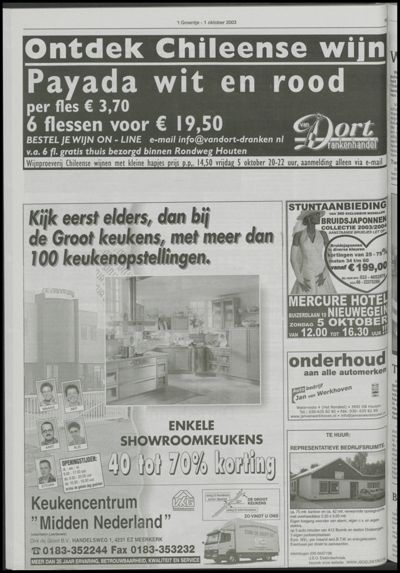 Wijks Nieuws / Bunniks Nieuws, 1 oktober 2003 (nr. 40, jrg. 39)