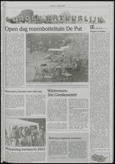 Wijks Nieuws / Bunniks Nieuws, 1 oktober 2003 (nr. 40, jrg. 39)