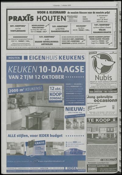 Wijks Nieuws / Bunniks Nieuws, 1 oktober 2003 (nr. 40, jrg. 39)
