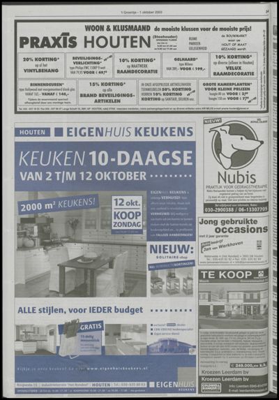 Wijks Nieuws / Bunniks Nieuws, 1 oktober 2003 (nr. 40, jrg. 39)