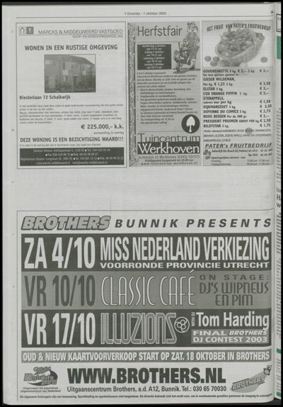 Wijks Nieuws / Bunniks Nieuws, 1 oktober 2003 (nr. 40, jrg. 39)