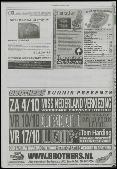 Wijks Nieuws / Bunniks Nieuws, 1 oktober 2003 (nr. 40, jrg. 39)