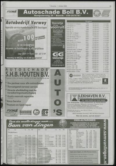 Wijks Nieuws / Bunniks Nieuws, 1 oktober 2003 (nr. 40, jrg. 39)