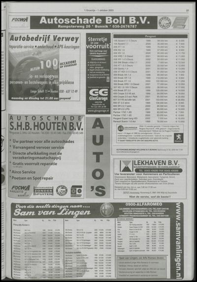 Wijks Nieuws / Bunniks Nieuws, 1 oktober 2003 (nr. 40, jrg. 39)