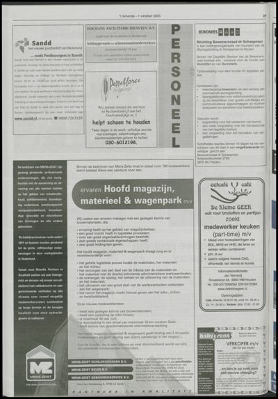 Wijks Nieuws / Bunniks Nieuws, 1 oktober 2003 (nr. 40, jrg. 39)