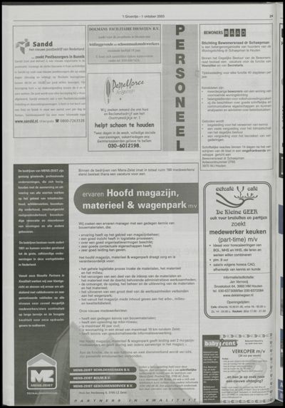 Wijks Nieuws / Bunniks Nieuws, 1 oktober 2003 (nr. 40, jrg. 39)