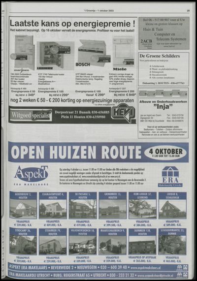 Wijks Nieuws / Bunniks Nieuws, 1 oktober 2003 (nr. 40, jrg. 39)