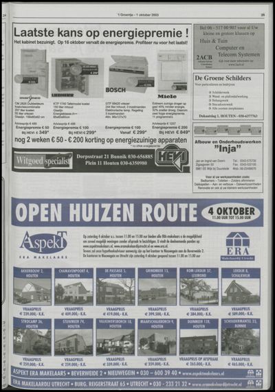 Wijks Nieuws / Bunniks Nieuws, 1 oktober 2003 (nr. 40, jrg. 39)