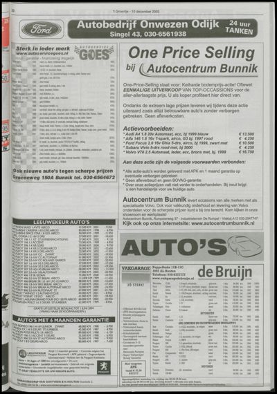 Wijks Nieuws / Bunniks Nieuws, 10 december 2003 (nr. 50, jrg. 39)