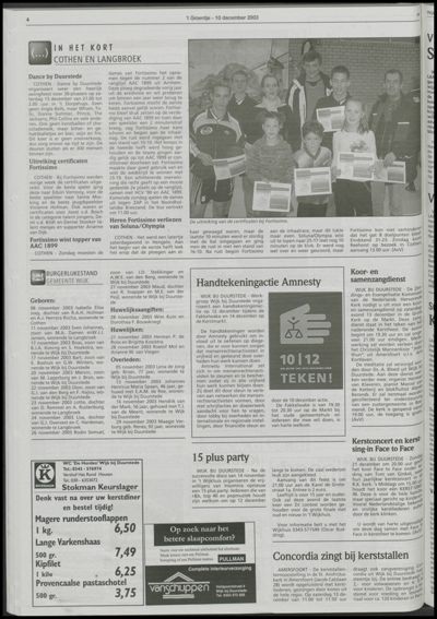 Wijks Nieuws / Bunniks Nieuws, 10 december 2003 (nr. 50, jrg. 39)