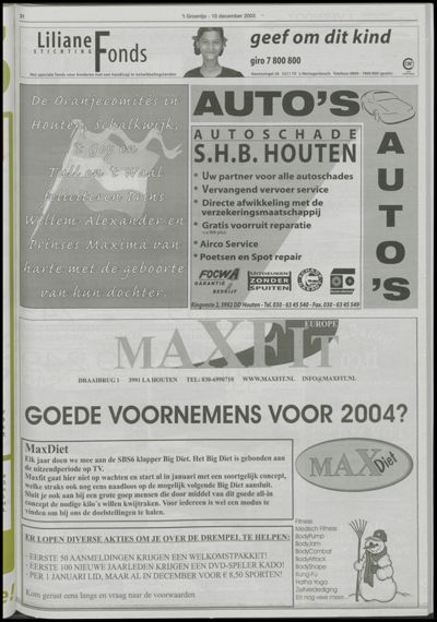 Wijks Nieuws / Bunniks Nieuws, 10 december 2003 (nr. 50, jrg. 39)