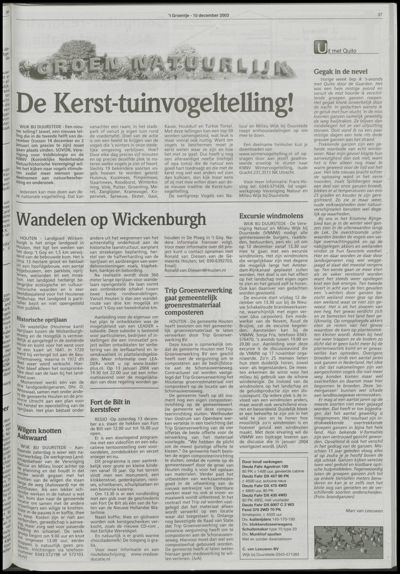 Wijks Nieuws / Bunniks Nieuws, 10 december 2003 (nr. 50, jrg. 39)