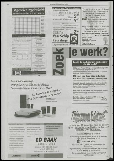 Wijks Nieuws / Bunniks Nieuws, 10 december 2003 (nr. 50, jrg. 39)