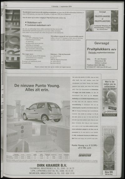 Wijks Nieuws / Bunniks Nieuws, 1 september 2004 (nr. 35, jrg. 40)