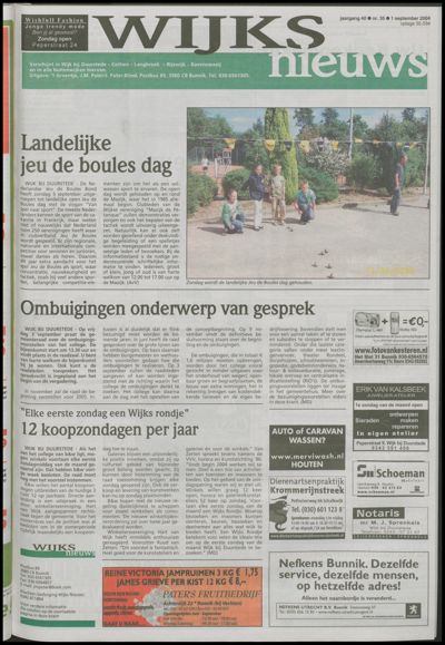 Wijks Nieuws / Bunniks Nieuws, 1 september 2004 (nr. 35, jrg. 40)