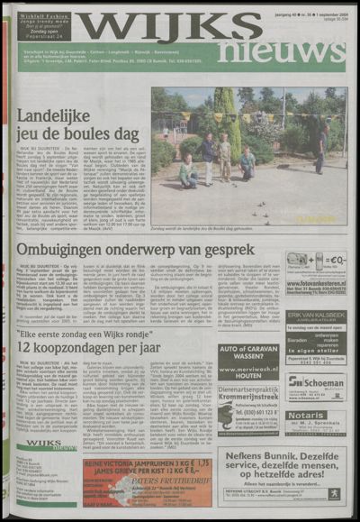 Wijks Nieuws / Bunniks Nieuws, 1 september 2004 (nr. 35, jrg. 40)