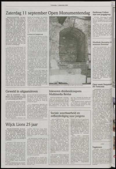 Wijks Nieuws / Bunniks Nieuws, 1 september 2004 (nr. 35, jrg. 40)