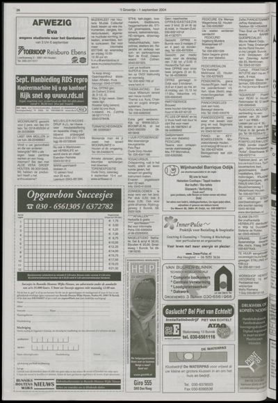 Wijks Nieuws / Bunniks Nieuws, 1 september 2004 (nr. 35, jrg. 40)