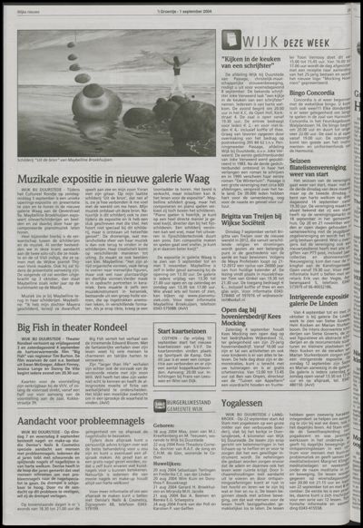 Wijks Nieuws / Bunniks Nieuws, 1 september 2004 (nr. 35, jrg. 40)