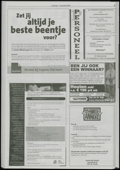 Wijks Nieuws / Bunniks Nieuws, 1 december 2004 (nr. 48, jrg. 40)