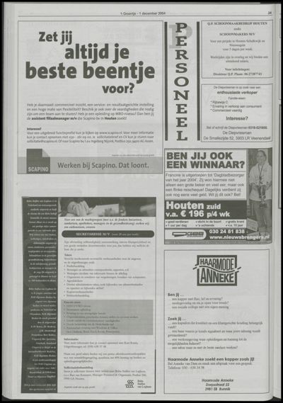Wijks Nieuws / Bunniks Nieuws, 1 december 2004 (nr. 48, jrg. 40)