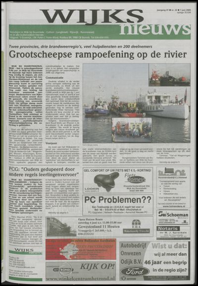 Wijks Nieuws / Bunniks Nieuws, 1 juni 2005 (nr. 22, jrg. 41)