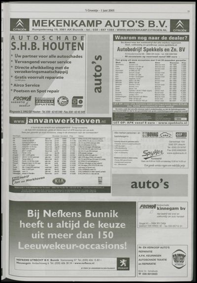 Wijks Nieuws / Bunniks Nieuws, 1 juni 2005 (nr. 22, jrg. 41)