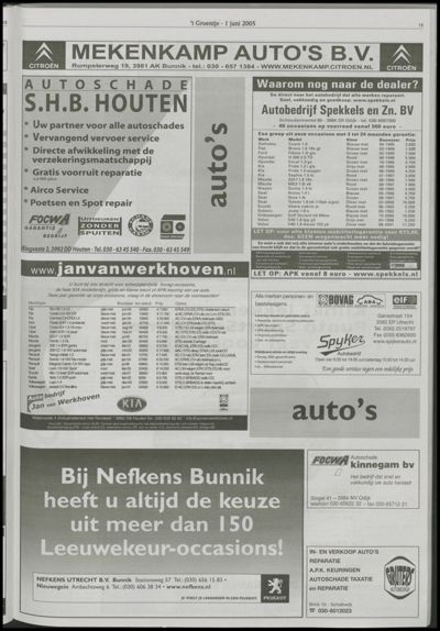 Wijks Nieuws / Bunniks Nieuws, 1 juni 2005 (nr. 22, jrg. 41)