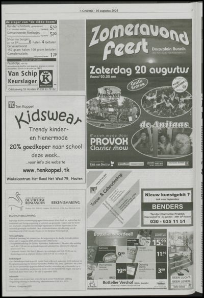 Wijks Nieuws / Bunniks Nieuws, 10 augustus 2005 (nr. 32, jrg. 41)