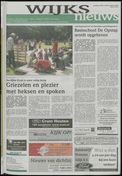 Wijks Nieuws / Bunniks Nieuws, 10 augustus 2005 (nr. 32, jrg. 41)