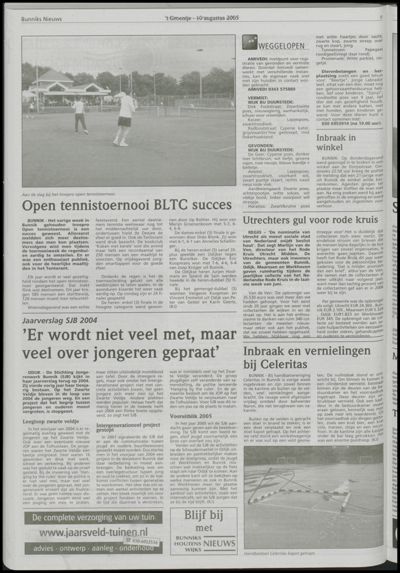Wijks Nieuws / Bunniks Nieuws, 10 augustus 2005 (nr. 32, jrg. 41)
