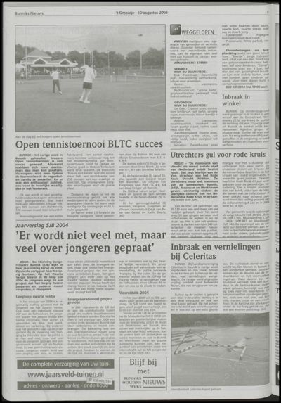 Wijks Nieuws / Bunniks Nieuws, 10 augustus 2005 (nr. 32, jrg. 41)