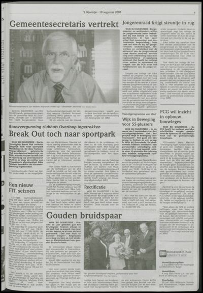 Wijks Nieuws / Bunniks Nieuws, 10 augustus 2005 (nr. 32, jrg. 41)