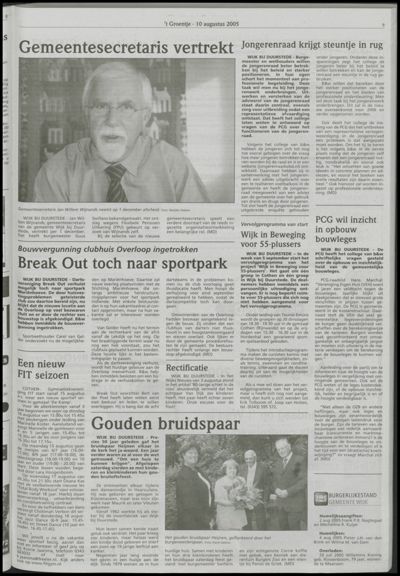 Wijks Nieuws / Bunniks Nieuws, 10 augustus 2005 (nr. 32, jrg. 41)