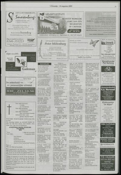 Wijks Nieuws / Bunniks Nieuws, 10 augustus 2005 (nr. 32, jrg. 41)