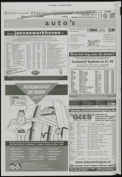 Wijks Nieuws / Bunniks Nieuws, 10 augustus 2005 (nr. 32, jrg. 41)