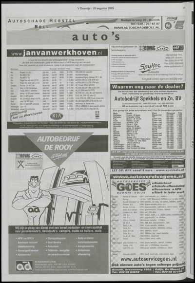 Wijks Nieuws / Bunniks Nieuws, 10 augustus 2005 (nr. 32, jrg. 41)