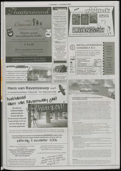 Wijks Nieuws / Bunniks Nieuws, 1 november 2006 (nr. 44, jrg. 42)