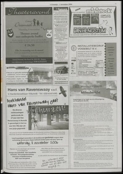 Wijks Nieuws / Bunniks Nieuws, 1 november 2006 (nr. 44, jrg. 42)