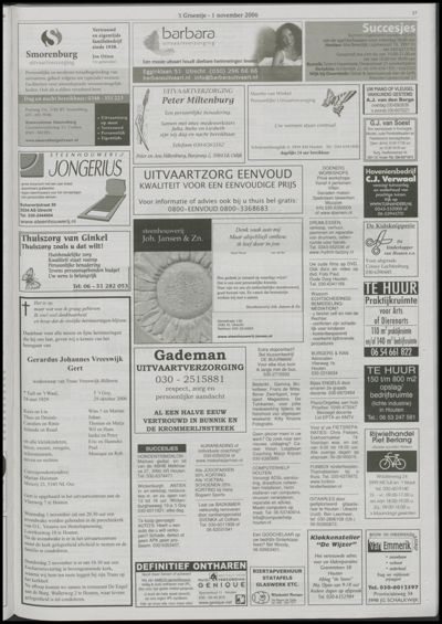 Wijks Nieuws / Bunniks Nieuws, 1 november 2006 (nr. 44, jrg. 42)