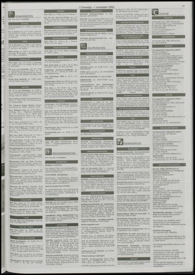 Wijks Nieuws / Bunniks Nieuws, 1 november 2006 (nr. 44, jrg. 42)