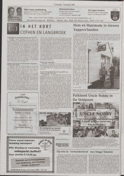 Wijks Nieuws / Bunniks Nieuws, 10 januari 2007 (nr. 2, jrg. 43)